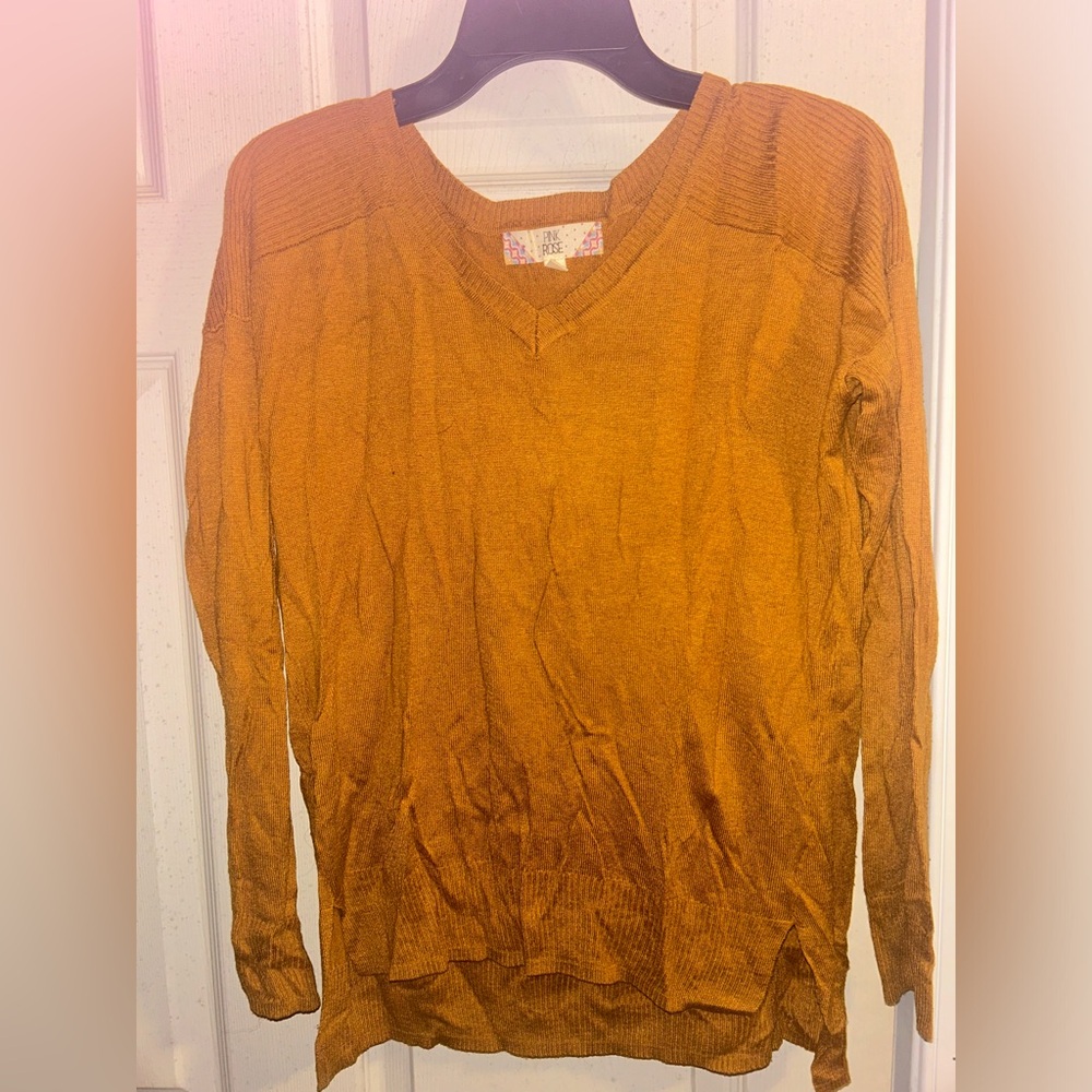 Pink Rose yellow sweater - a warm, cozy addition to your wardrobe